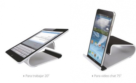 Soporte universal para Celular y Tablet.